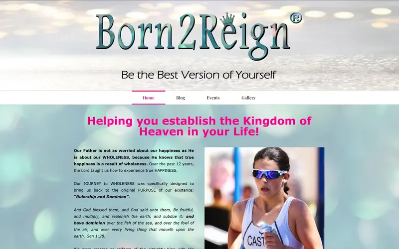 Screenshot of the Born2Reign website, designed and built by Blue Pea Marketing